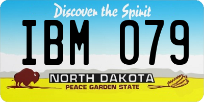 ND license plate IBM079