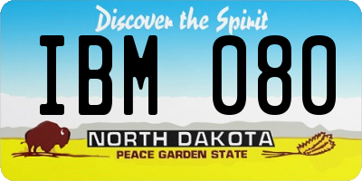 ND license plate IBM080