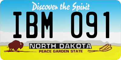 ND license plate IBM091