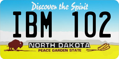 ND license plate IBM102