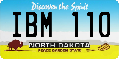 ND license plate IBM110