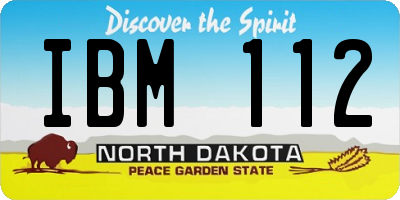 ND license plate IBM112