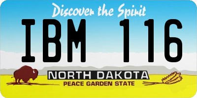 ND license plate IBM116