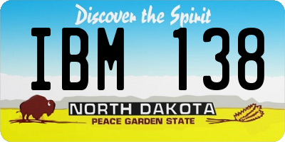 ND license plate IBM138