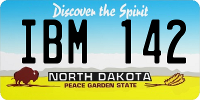 ND license plate IBM142