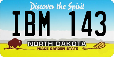 ND license plate IBM143