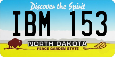 ND license plate IBM153