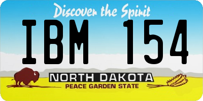 ND license plate IBM154