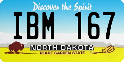 ND license plate IBM167