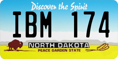 ND license plate IBM174