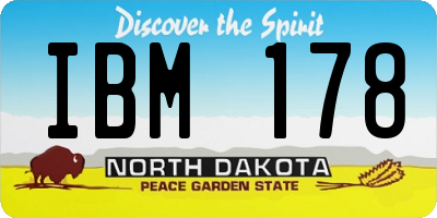 ND license plate IBM178