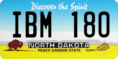 ND license plate IBM180
