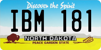 ND license plate IBM181
