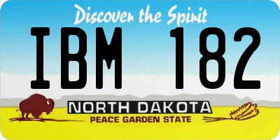 ND license plate IBM182