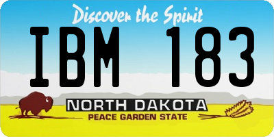 ND license plate IBM183