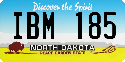 ND license plate IBM185
