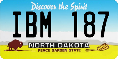 ND license plate IBM187