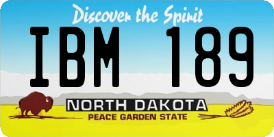 ND license plate IBM189
