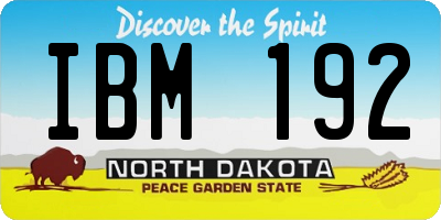 ND license plate IBM192