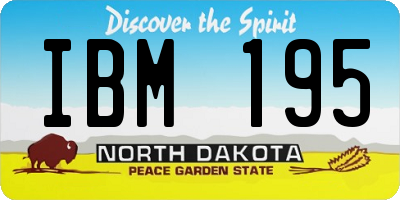 ND license plate IBM195