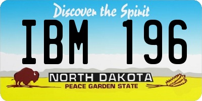 ND license plate IBM196