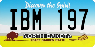 ND license plate IBM197