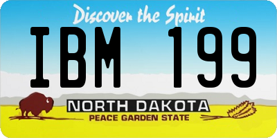 ND license plate IBM199