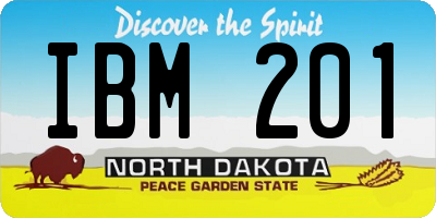 ND license plate IBM201
