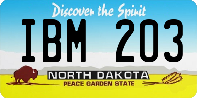 ND license plate IBM203