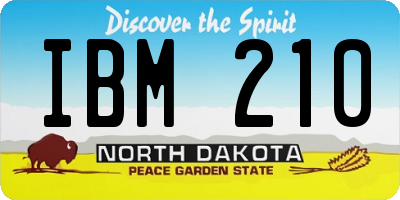 ND license plate IBM210