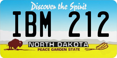 ND license plate IBM212