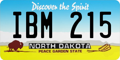 ND license plate IBM215