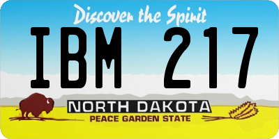 ND license plate IBM217