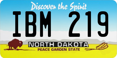 ND license plate IBM219