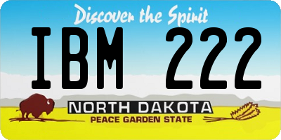 ND license plate IBM222