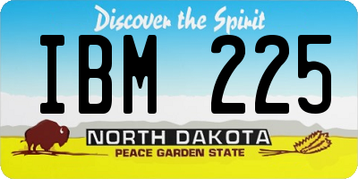 ND license plate IBM225
