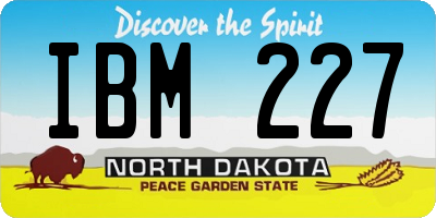 ND license plate IBM227