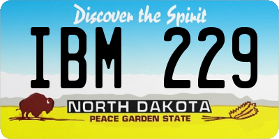 ND license plate IBM229