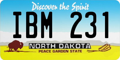 ND license plate IBM231