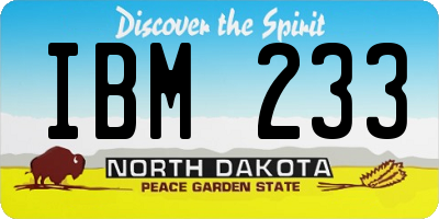 ND license plate IBM233