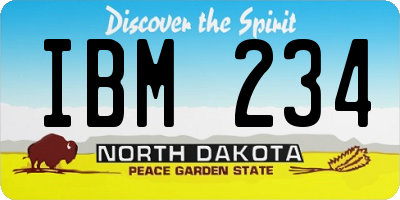 ND license plate IBM234