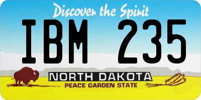 ND license plate IBM235