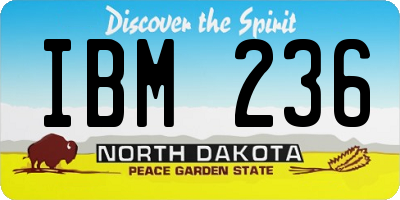 ND license plate IBM236