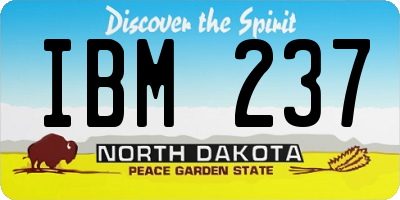ND license plate IBM237
