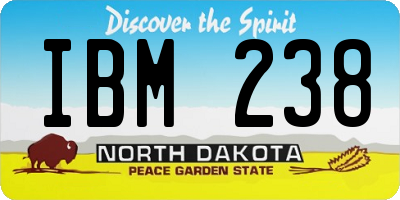ND license plate IBM238