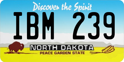 ND license plate IBM239