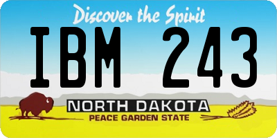 ND license plate IBM243
