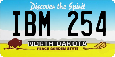 ND license plate IBM254
