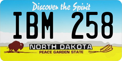 ND license plate IBM258