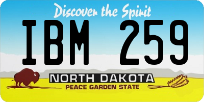 ND license plate IBM259